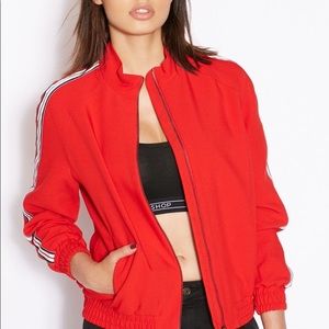 TOPSHOP Striped Detail Track Jacket